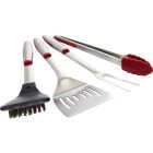 GrillPro Rubber Insert Handle Stainless Steel 4-Piece Barbeque Tool Set Image 3