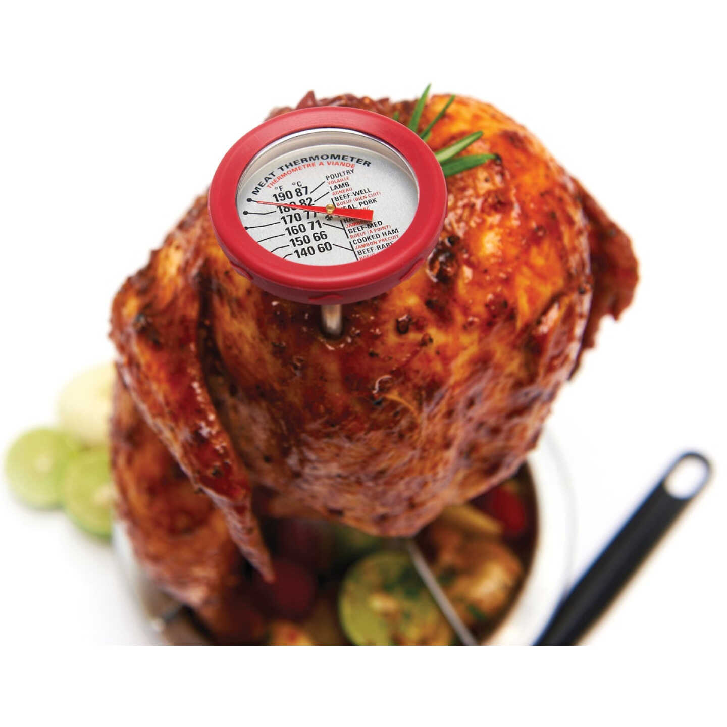 GrillPro Analog 8 In. Stainless Steel Thermometer with Bezel Image 2
