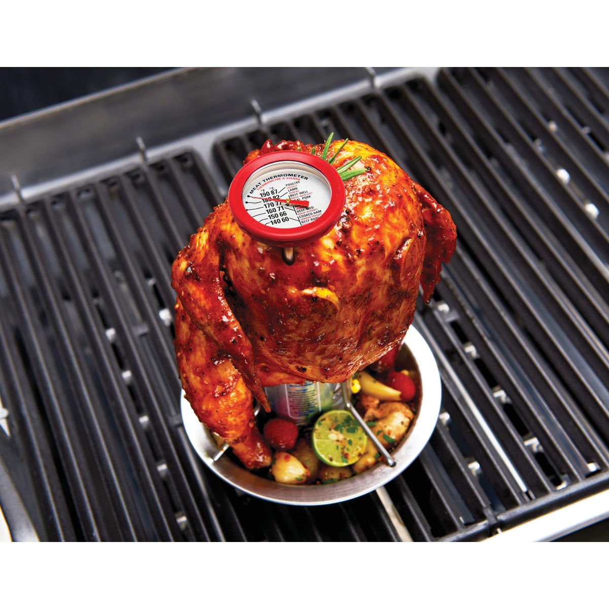 GrillPro Analog 8 In. Stainless Steel Thermometer with Bezel Image 3