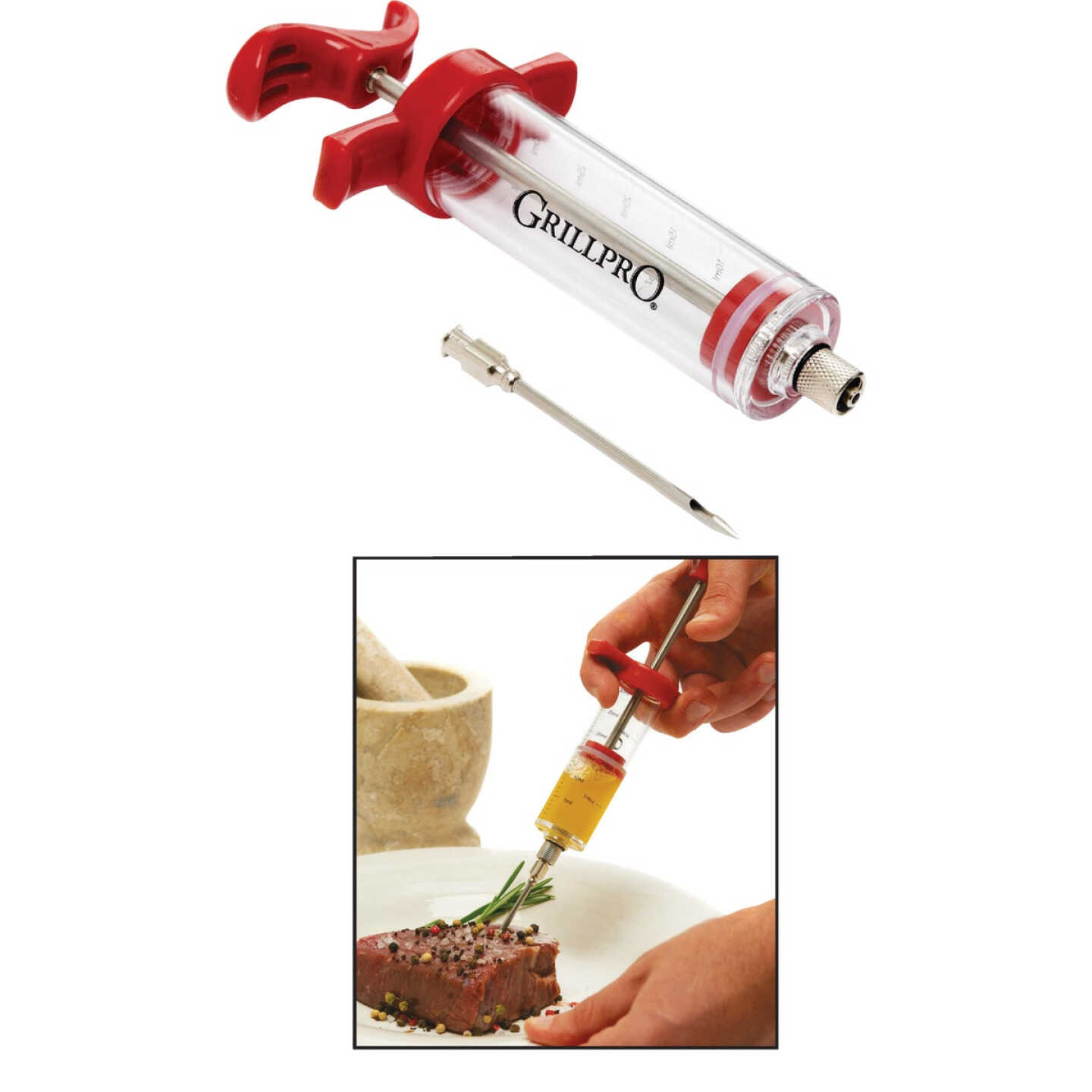 GrillPro Stainless Steel 10 In. Marinade Meat Injector Image 1