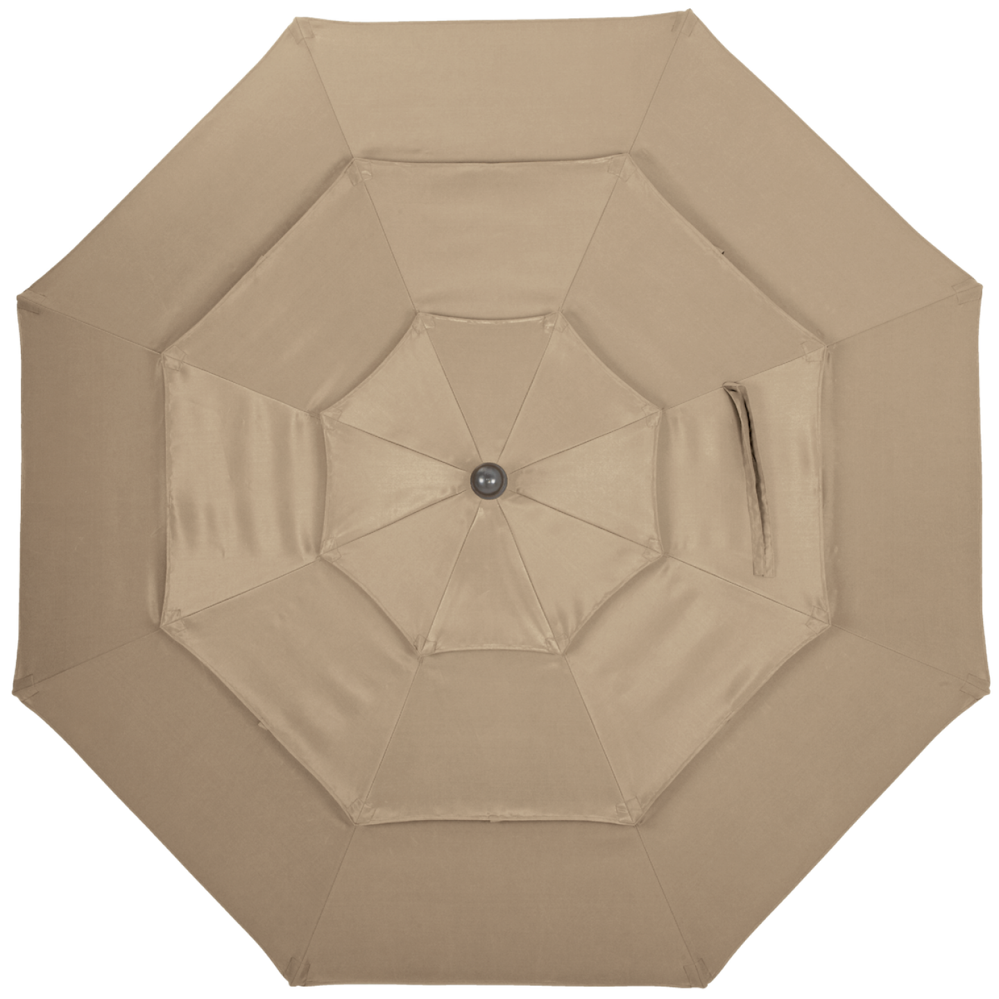 Outdoor Expressions 9 Ft. 3-Tier Tilt/Crank Tan Patio Umbrella Image 5