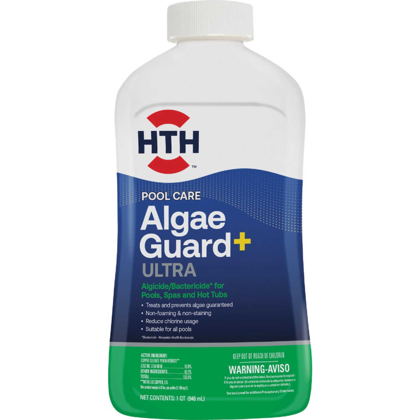 HTH Pool Care Algae Guard Ultra+ 32 Oz. Liquid Algae Control Image 1