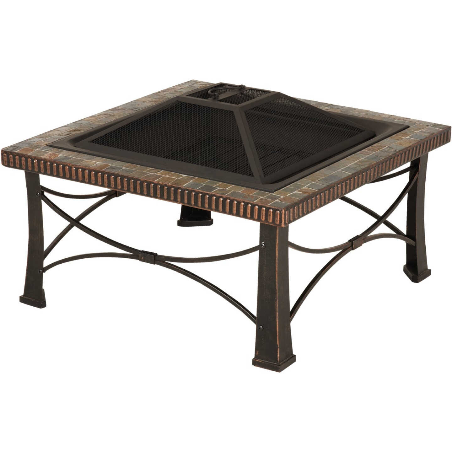 Outdoor Expressions 30 In. Slate Square Steel Fire Pit Image 1