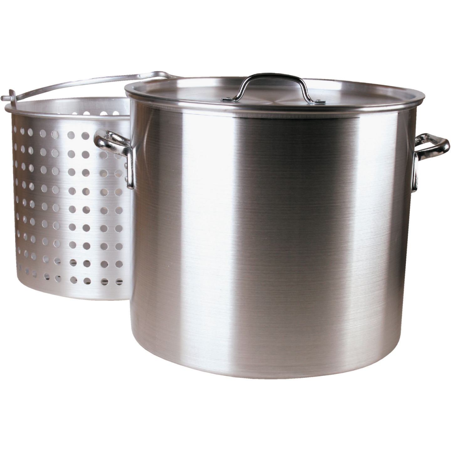 Fleur De Lis 100 Qt. Aluminum Stockpot, with 80 Qt. Strainer Basket Image 1
