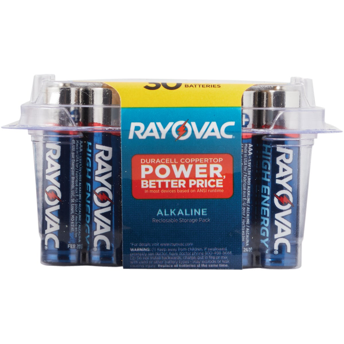 Rayovac High Energy AAA Alkaline Battery (30-Pack) Image 2