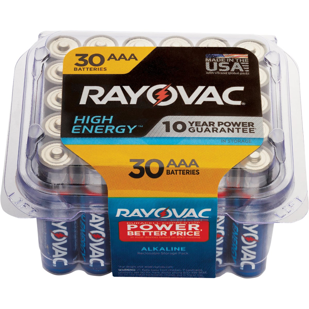 Rayovac High Energy AAA Alkaline Battery (30-Pack) Image 1