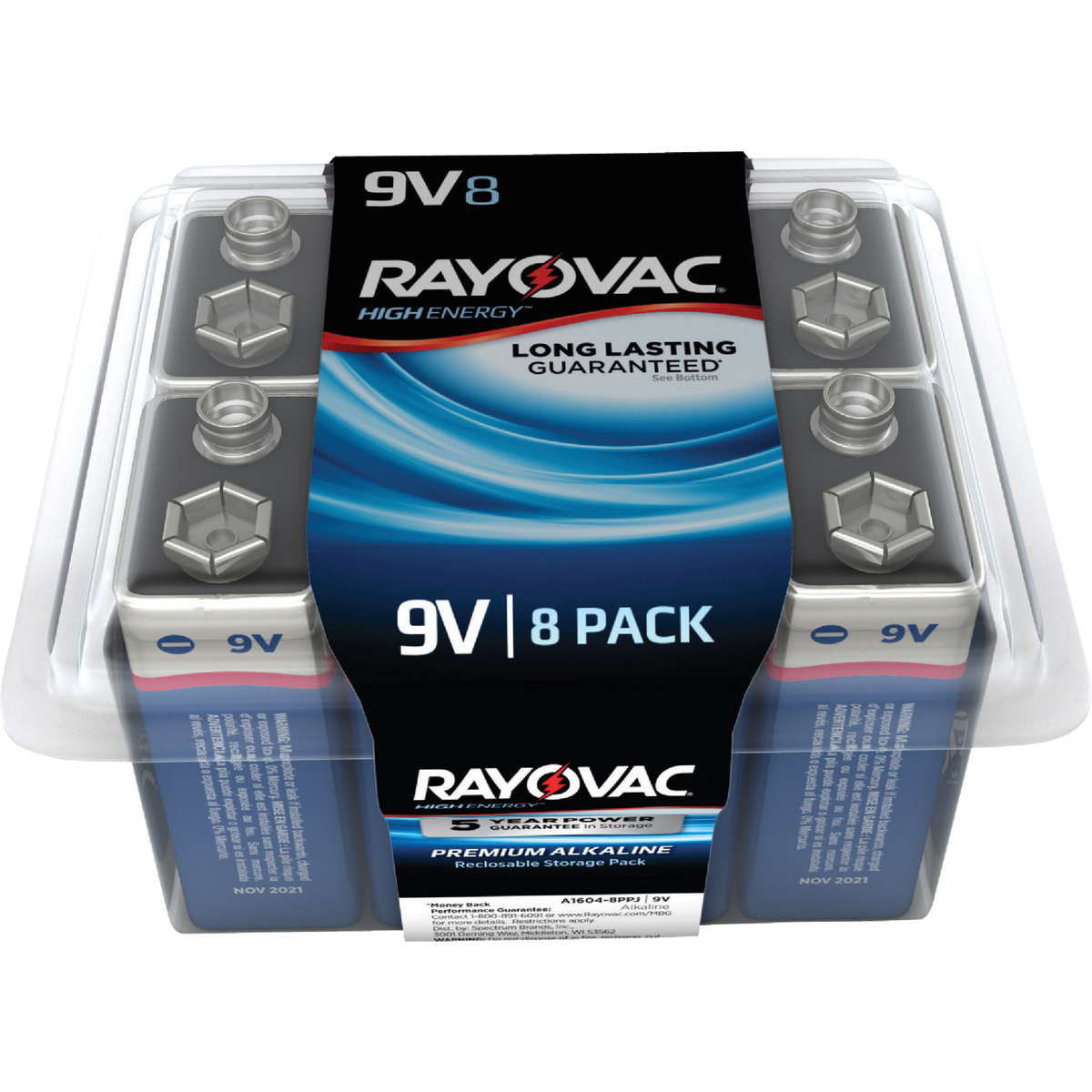 Rayovac High Energy 9V Alkaline Battery (8-Pack) Image 1