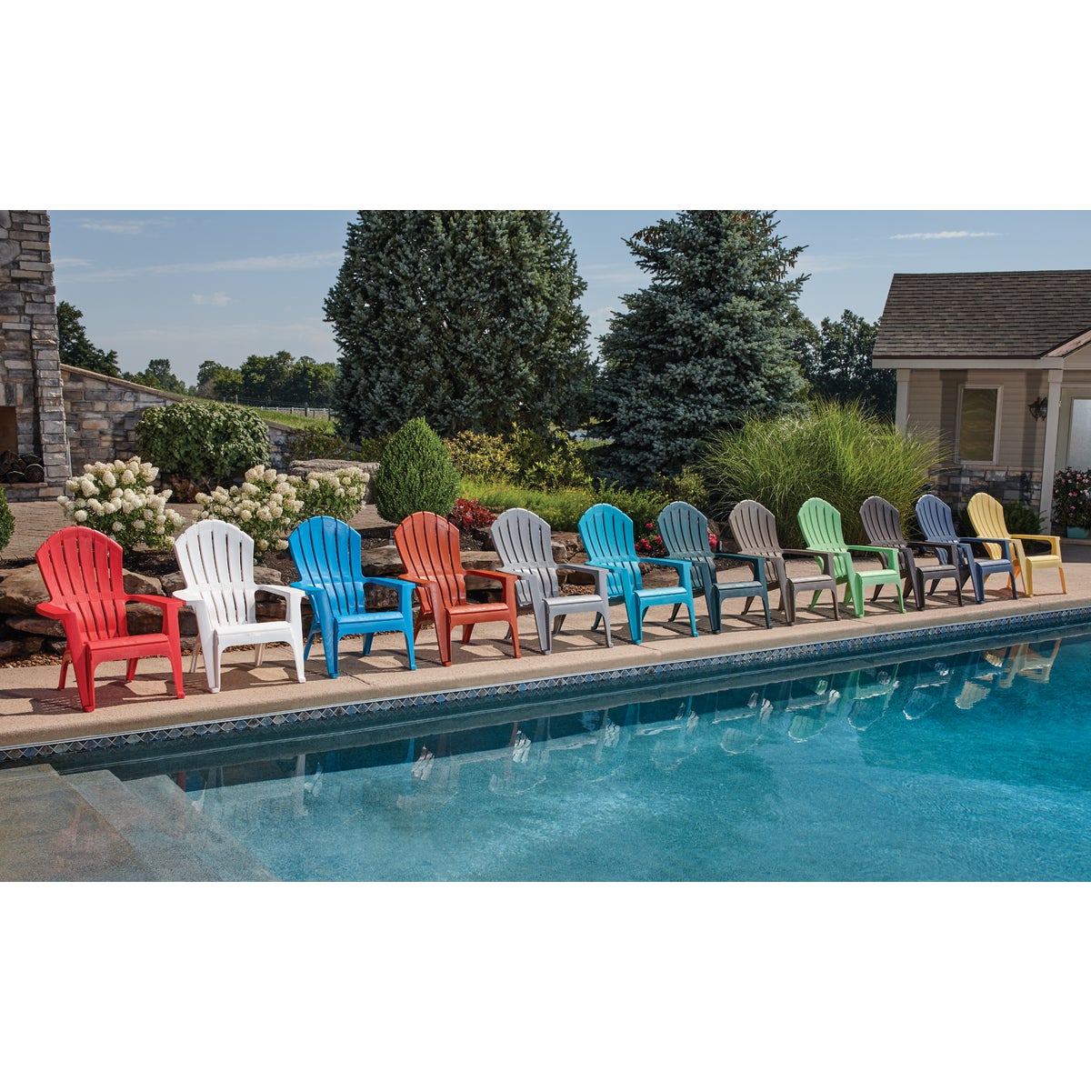 Adams RealComfort Bluestone Resin Adirondack Chair Image 4