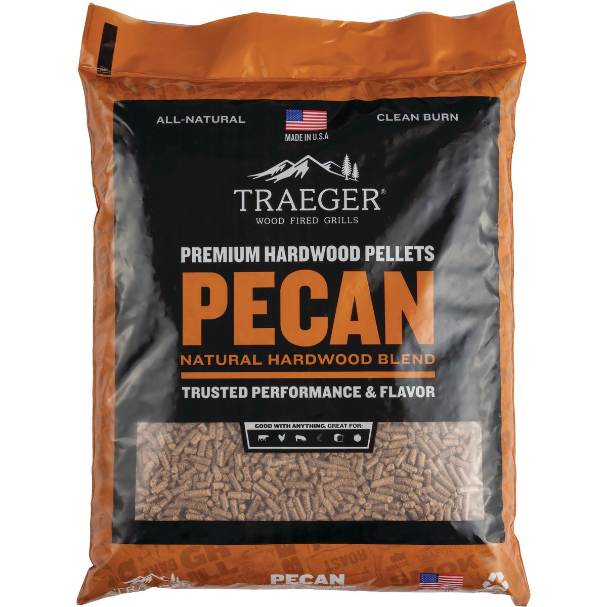 Traeger 20 Lb. Pecan All-Natural Wood Grilling Pellets