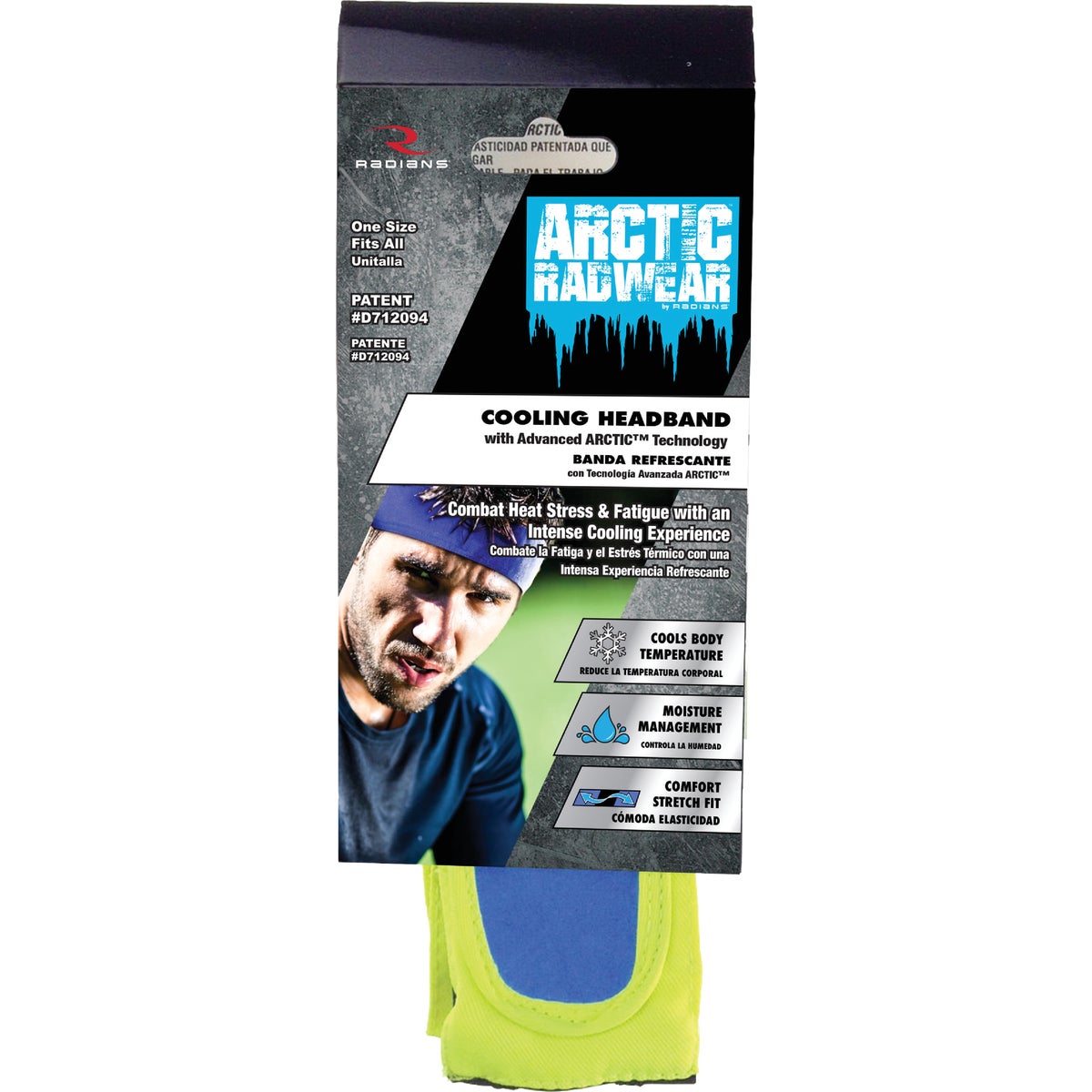 Radians Arctic Radwear Hi-Vis Green Cooling Headband Image 2