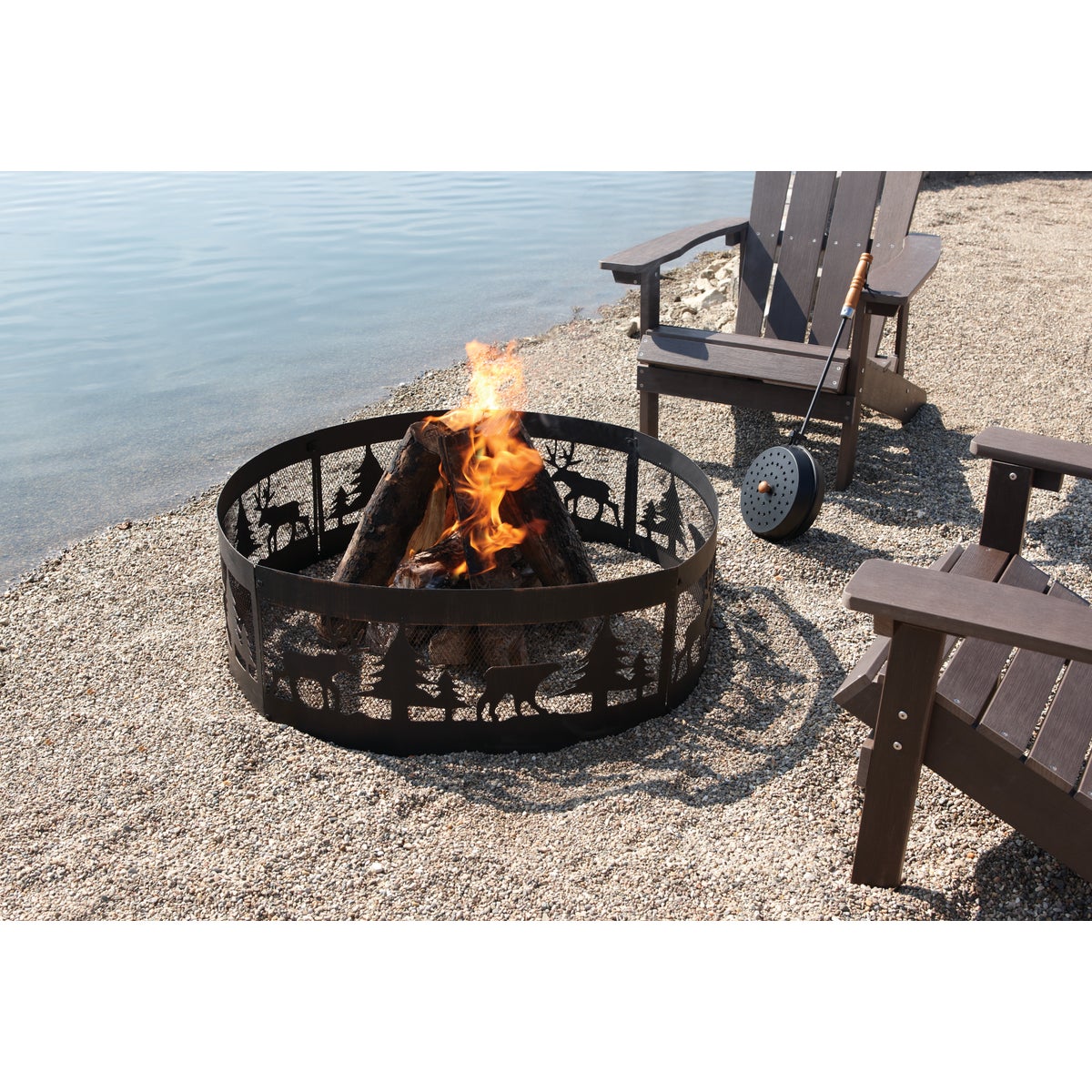 Outdoor Expressions 36 In. Antique Bronze Steel Fire Ring Image 2