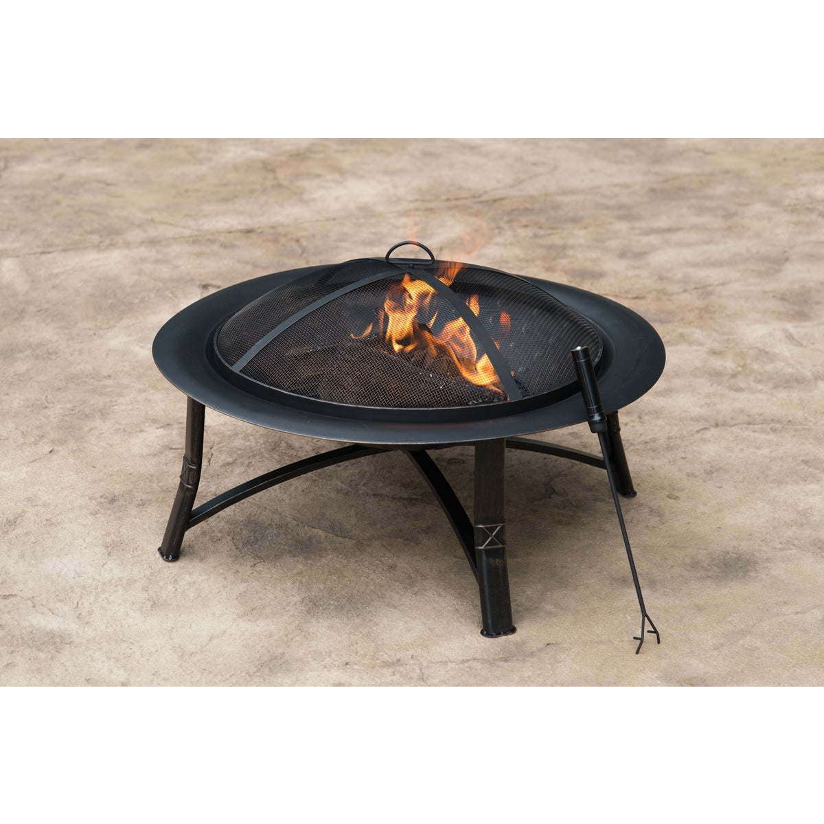 Outdoor Expressions 35 In. Antique Bronze Round Steel Fire Pit Image 2