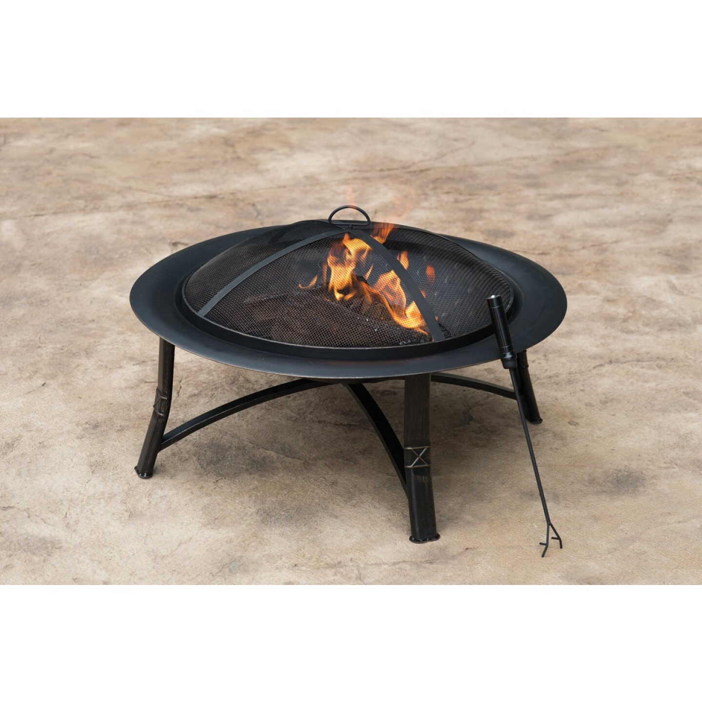 Outdoor Expressions 35 In. Antique Bronze Round Steel Fire Pit Image 2