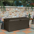 Suncast 72 Gal. Resin Wicker Brown Deck Box Image 2