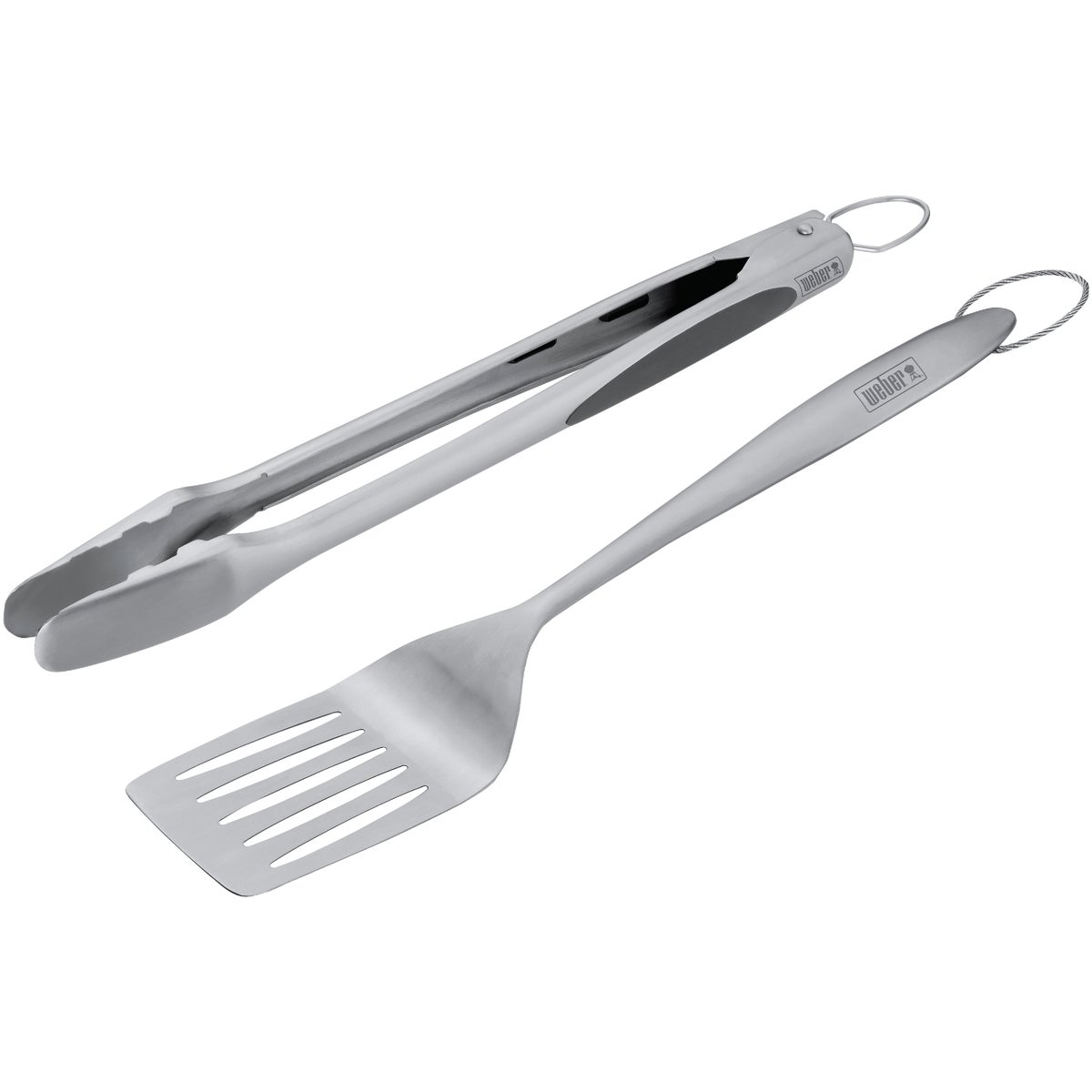 Weber Soft Rubber Grip Stainless Steel 2-Piece Barbeque Tool Set Image 4