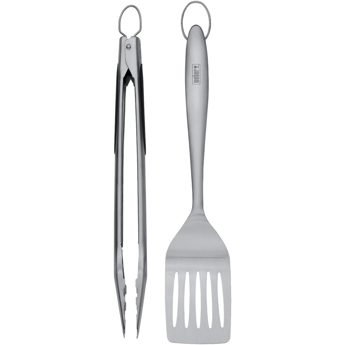 Weber Soft Rubber Grip Stainless Steel 2-Piece Barbeque Tool Set Image 5