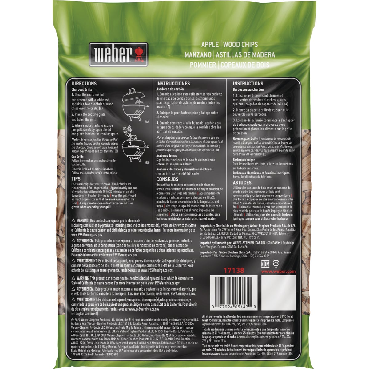 Weber 192 Cu. In. Apple Wood Chips Image 3