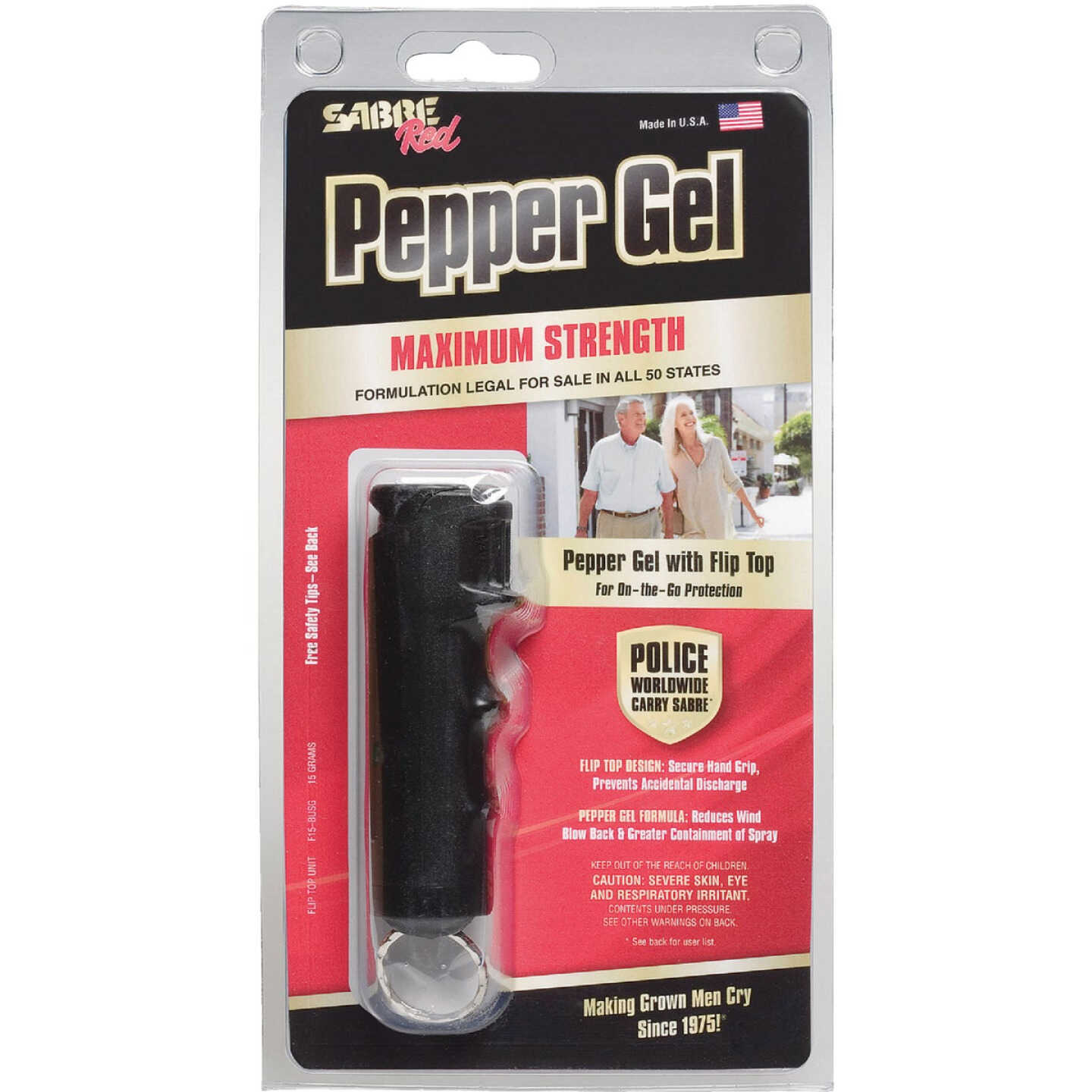 Sabre Red 0.54 Oz. Black Flip Top Self-Defense Pepper Gel Image 1