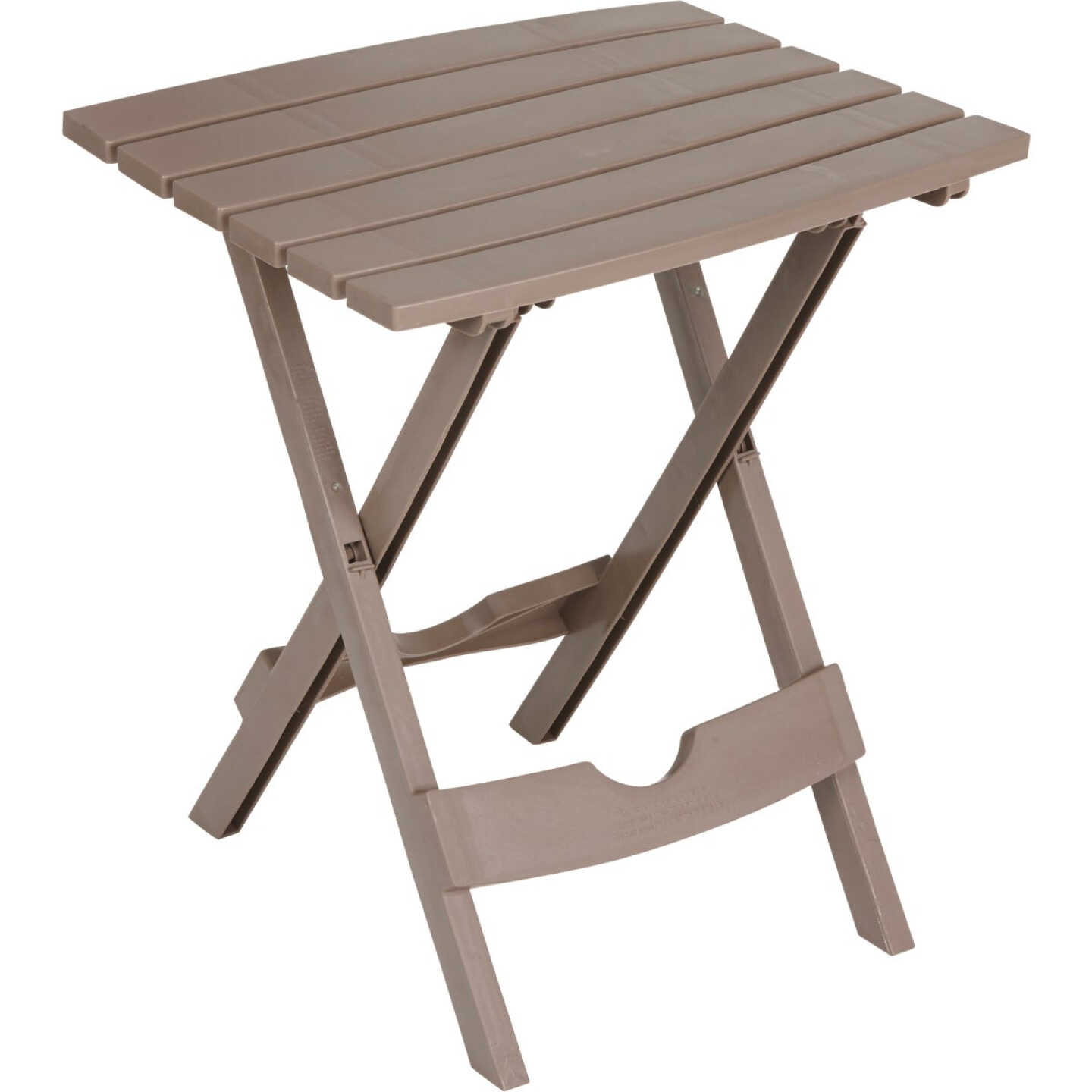 Adams Quik-Fold Biscuit 15 In. x 17.5 In. Rectangle Resin Folding Side Table Image 1
