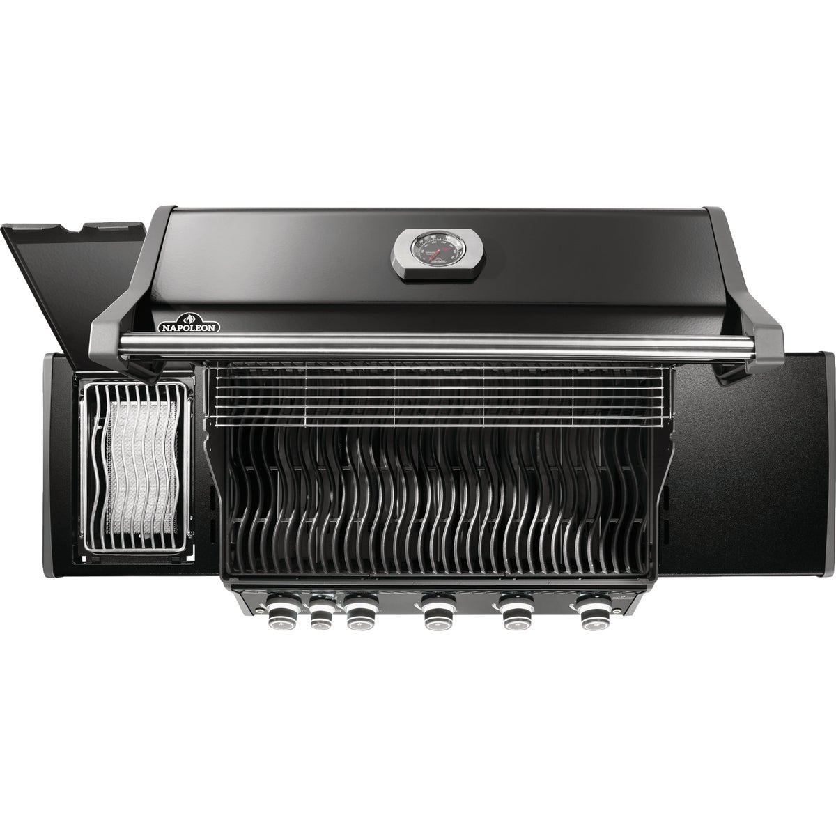 Napoleon Rogue Pro 625 5-Burner LP Gas Grill with Infrared Side Burner, Black Image 3