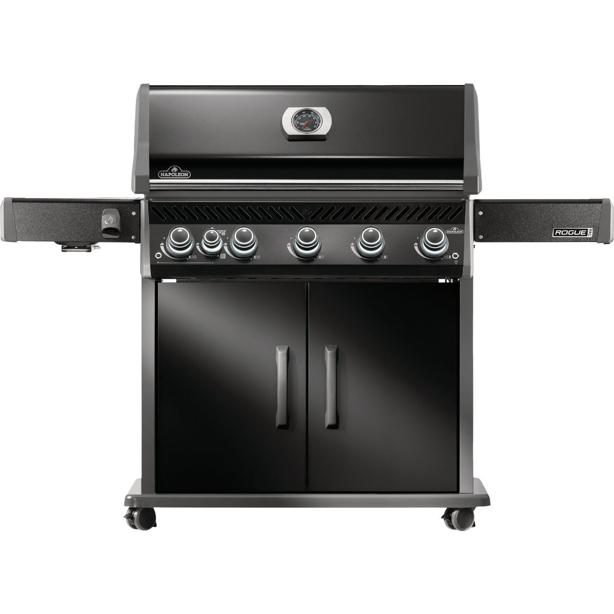 Napoleon Rogue Pro 625 5-Burner LP Gas Grill with Infrared Side Burner, Black Image 1
