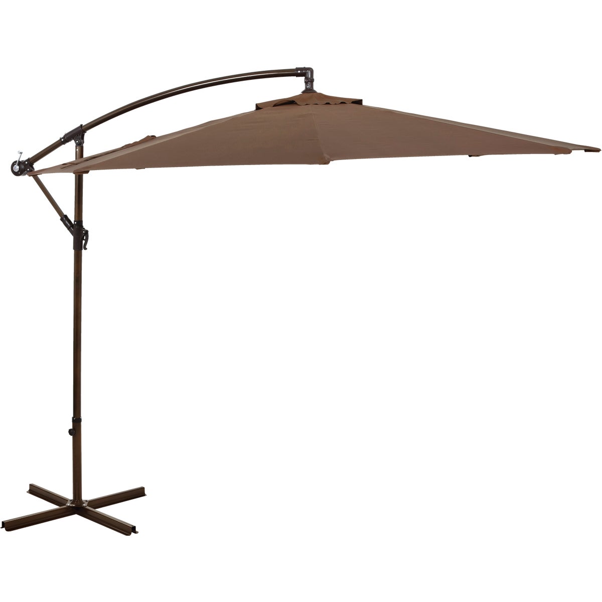 Outdoor Expressions 10 Ft. Round Steel Offset Brown Patio Umbrella Image 4