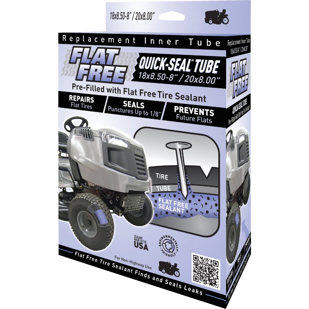 Flat Free Sealant Filled 8 In. Lawn Mower Tire Inner Tube Image 1