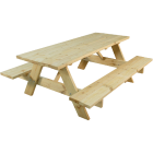 Outdoor Essentials 6 Ft. Natural Untreated Picnic Table with Benches Image 1