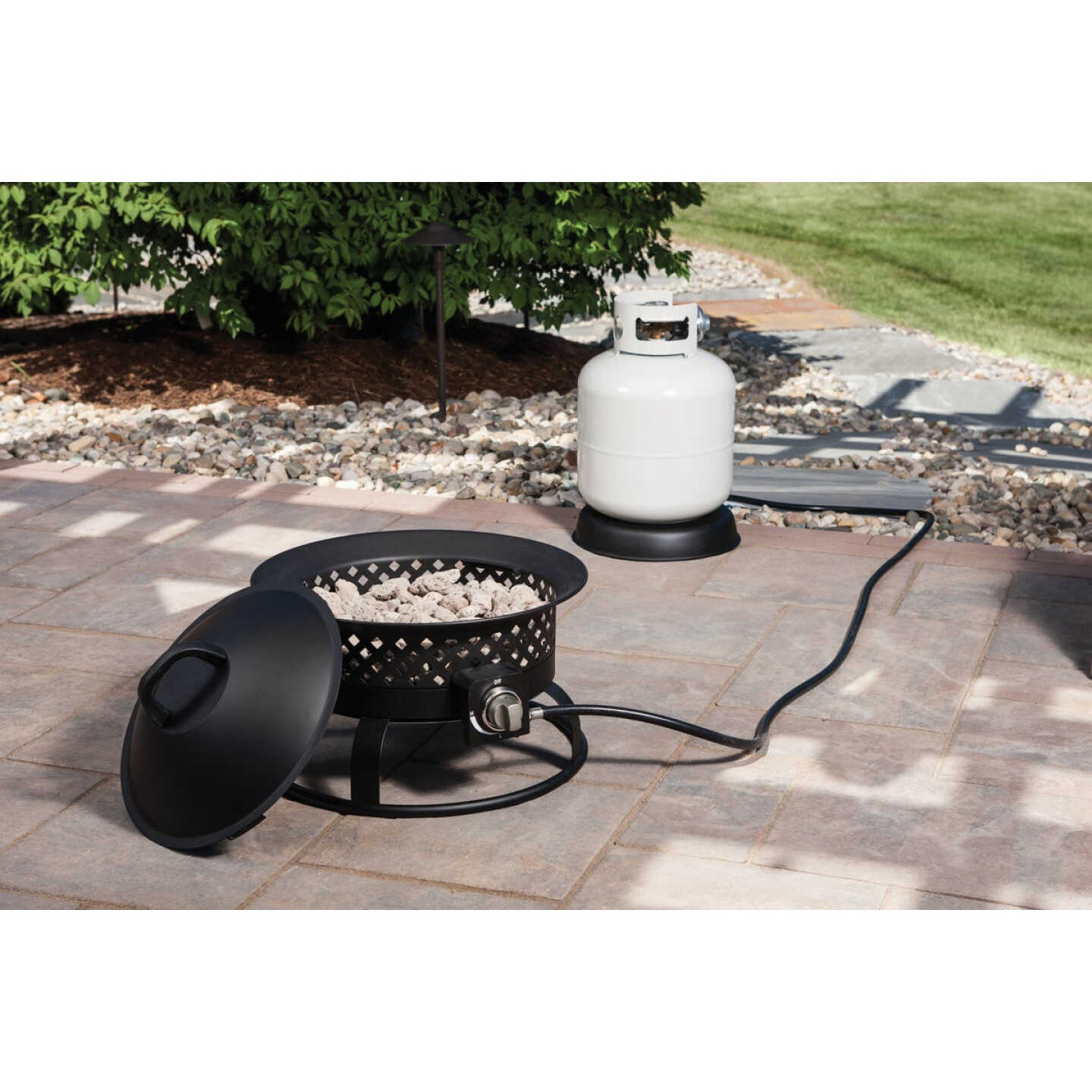 Bond Aurora 18 In. Bronze Round Steel Gas Fire Pit Image 2