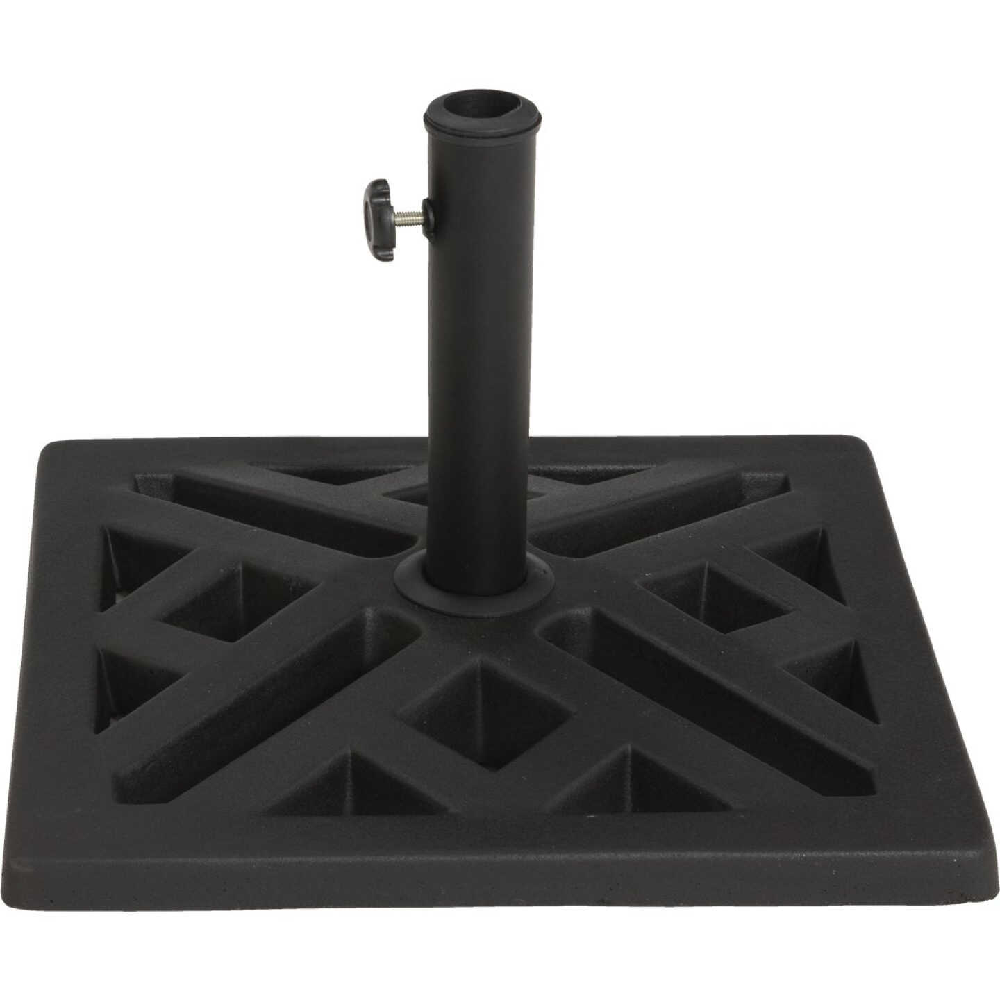 Outdoor Expressions 17 In. Square Black Polyresin Umbrella Base Image 1
