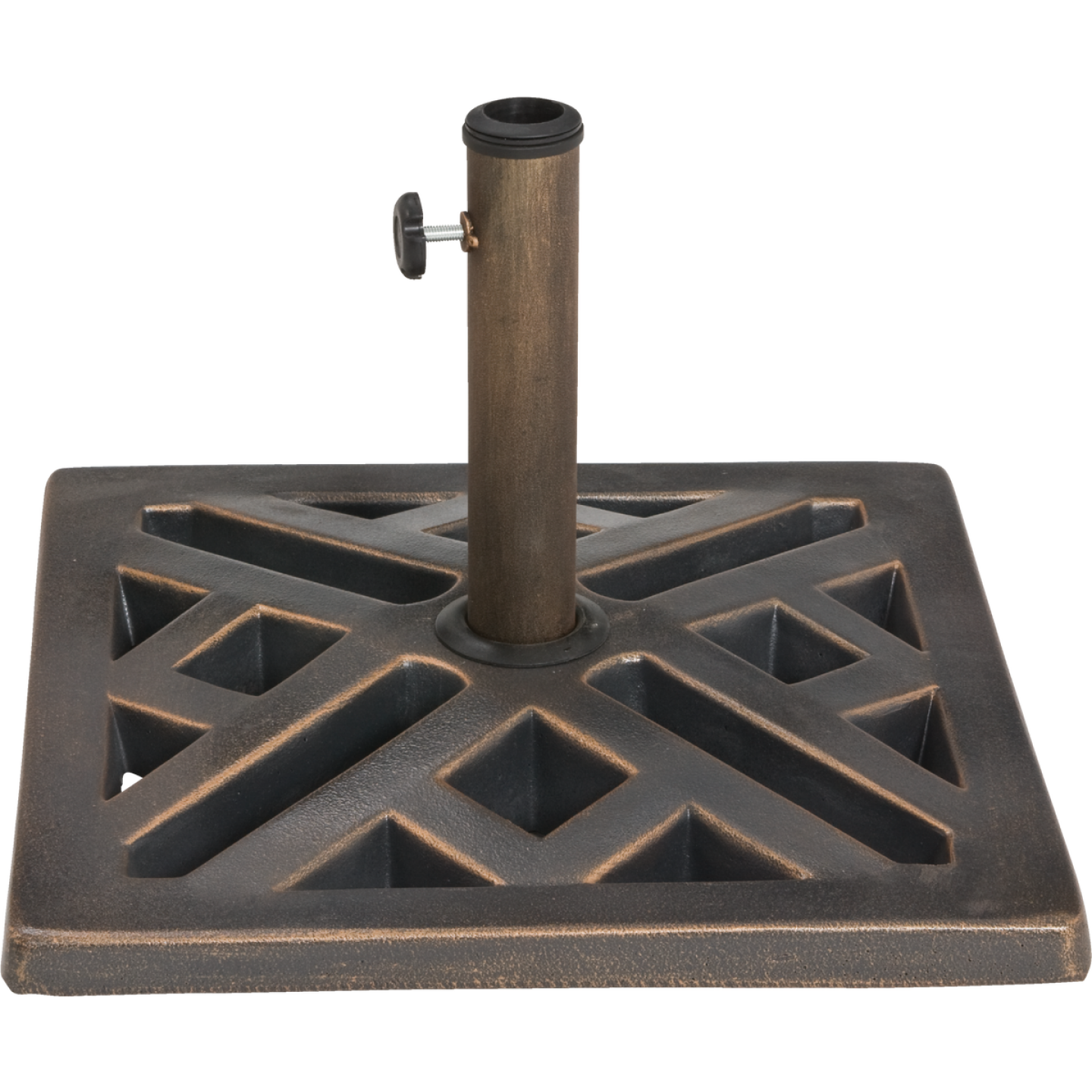 Outdoor Expressions 17 In. Square Bronze Polyresin Umbrella Base Image 1