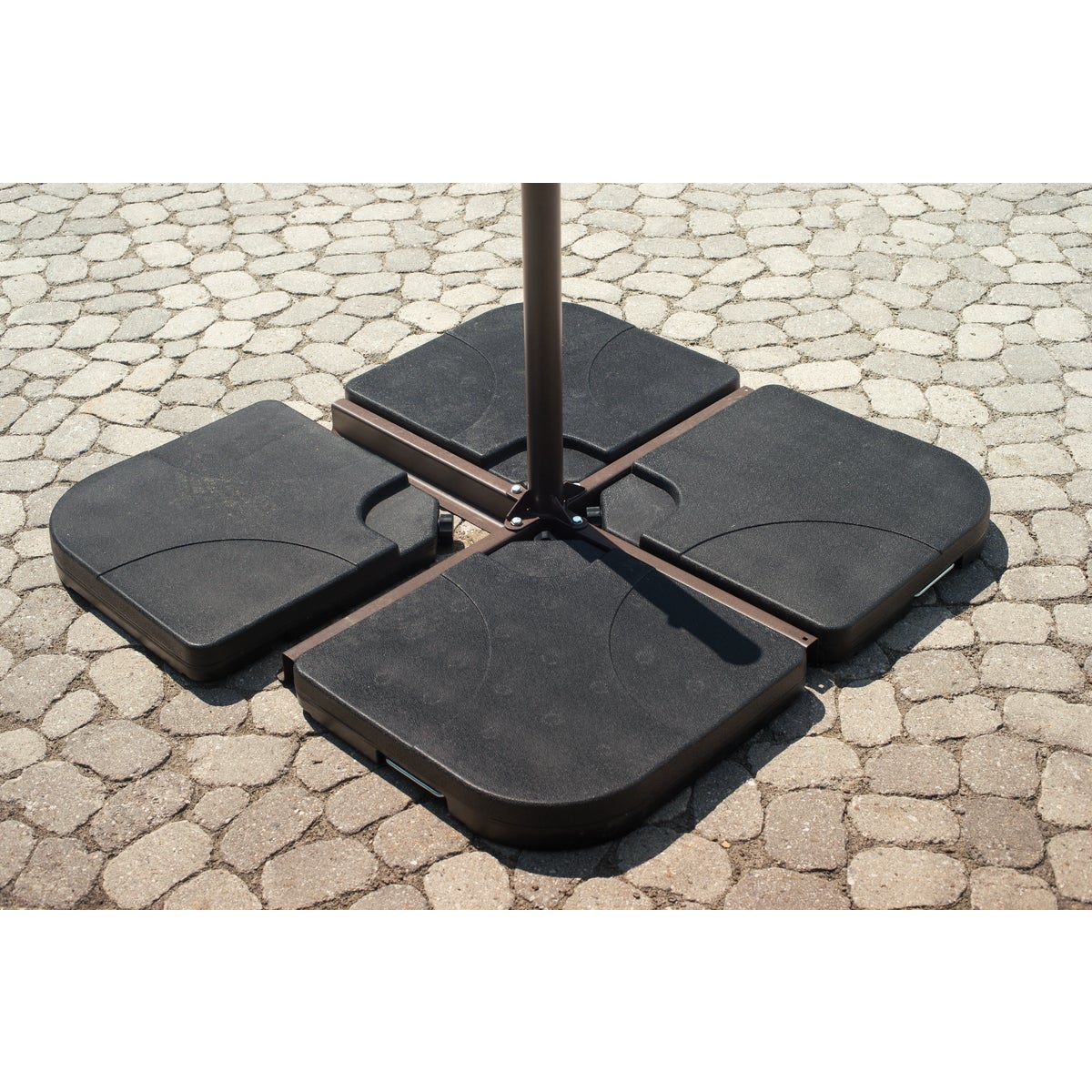 Outdoor Expressions 40 In. Square Black Plastic Umbrella Base (4-Piece) Image 2