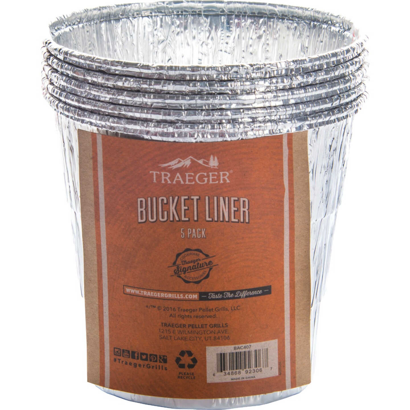 Traeger Aluminum Grease Bucket Liner (5-Pack) Image 1