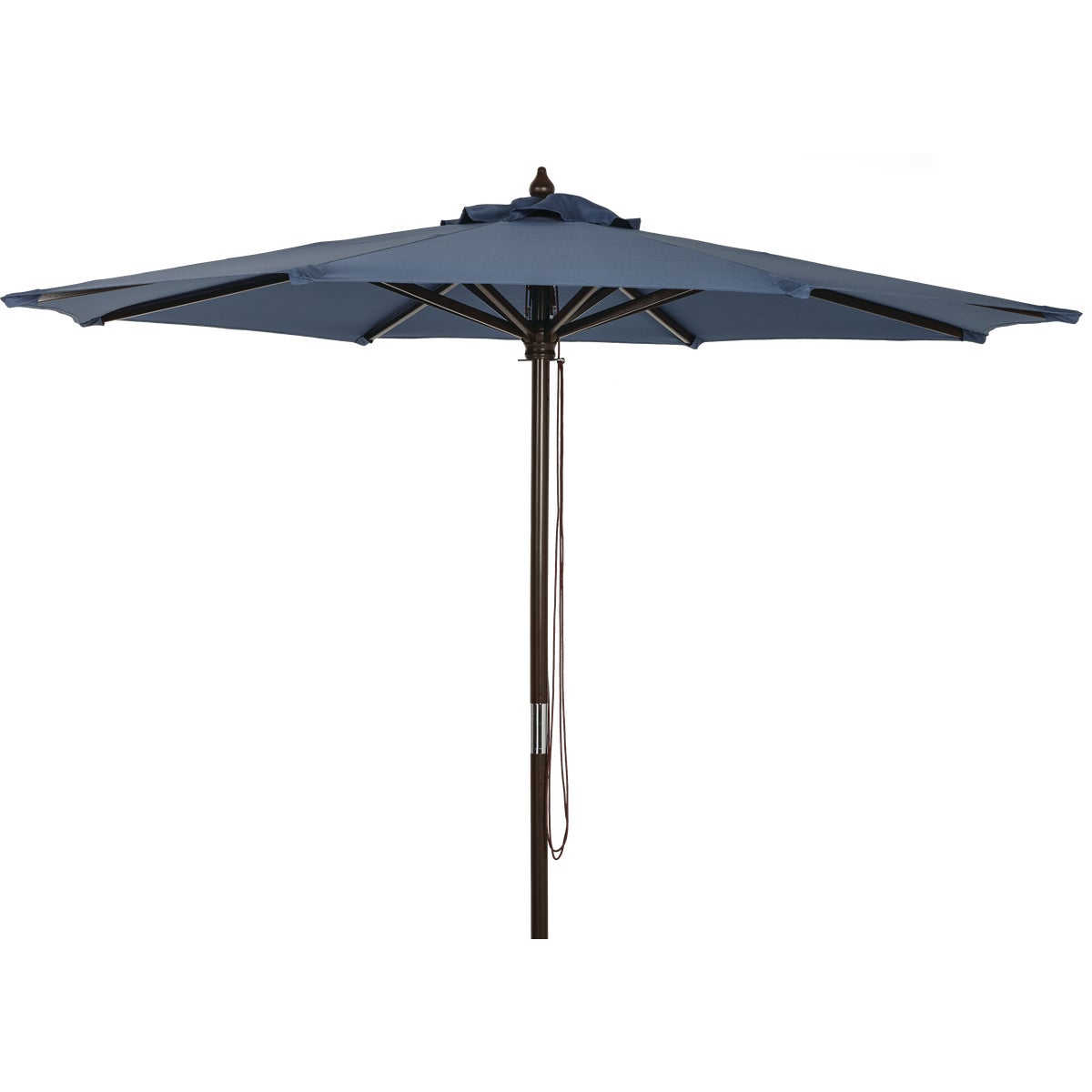 Outdoor Expressions 7.5 Ft. Pulley Heather Blue Market Patio Umbrella with Chrome Plated Hardware Image 1
