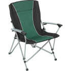Outdoor Expressions Green & Black Sling Flat Arm Folding Chair Image 1