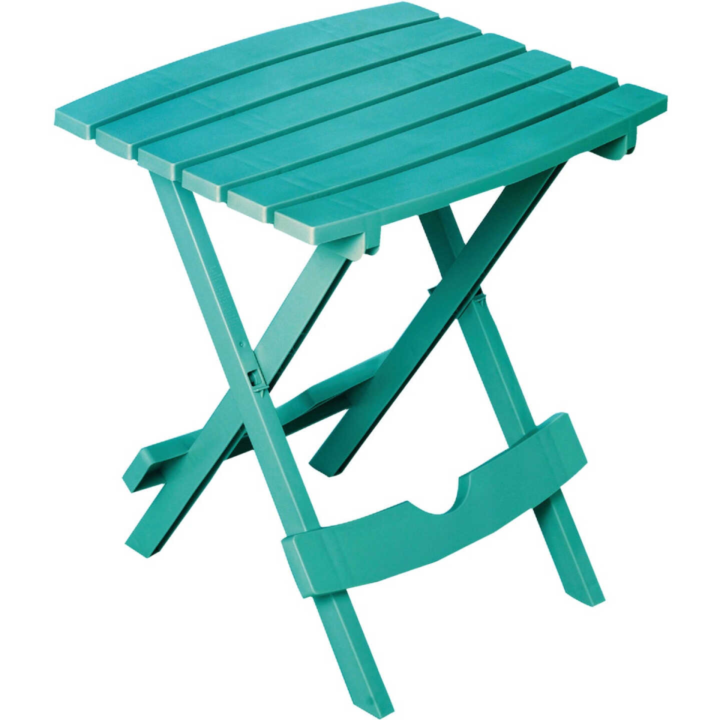 Adams Quik-Fold Teal 15 In. x 17.5 In. Rectangle Resin Folding Side Table Image 1