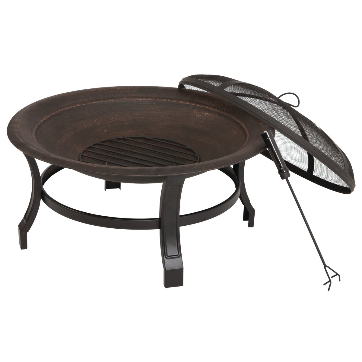 Outdoor Expressions 30 In. Antique Bronze Round Steel Fire Pit Image 3