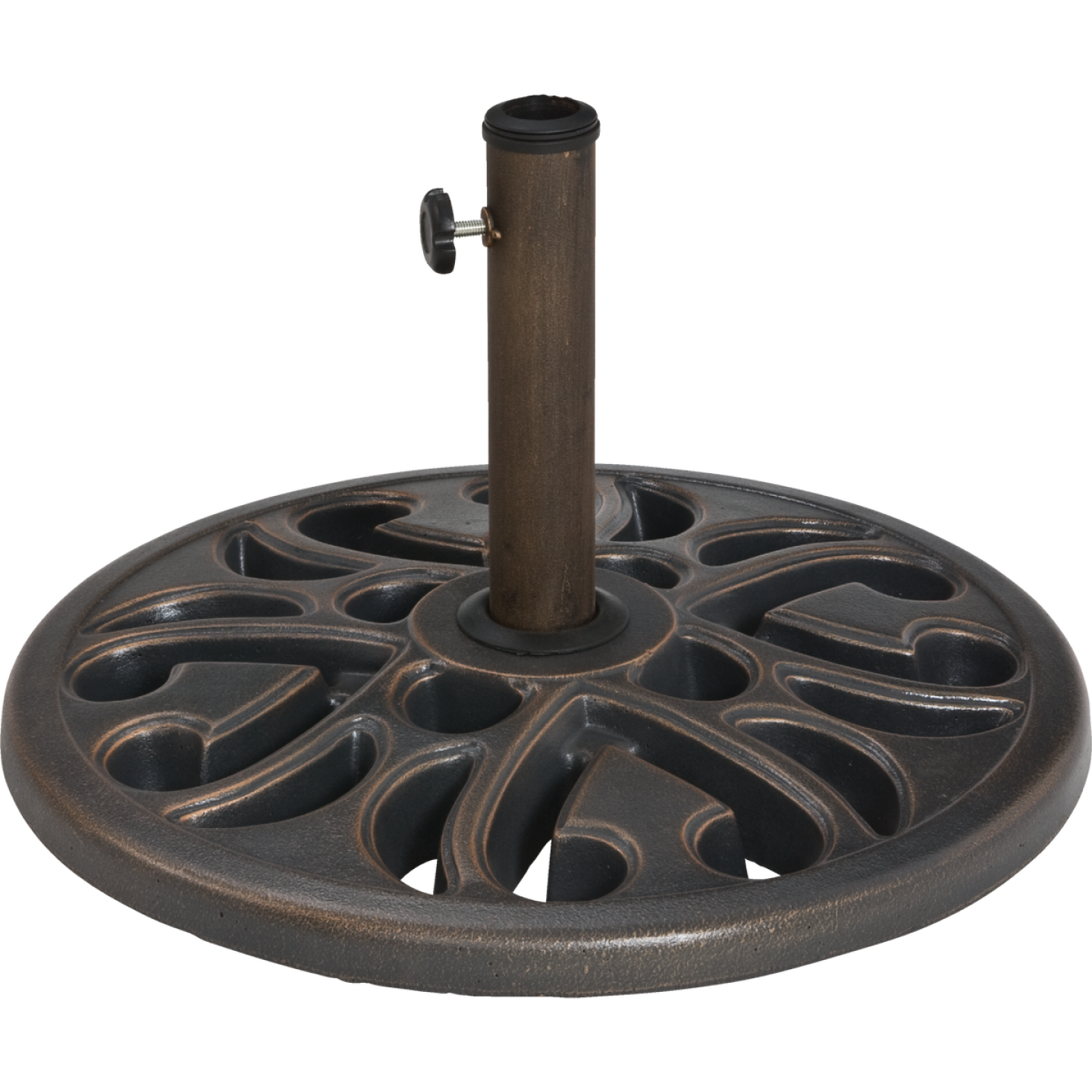 Outdoor Expressions 20 In. Round Bronze Polyresin Umbrella Base Image 1