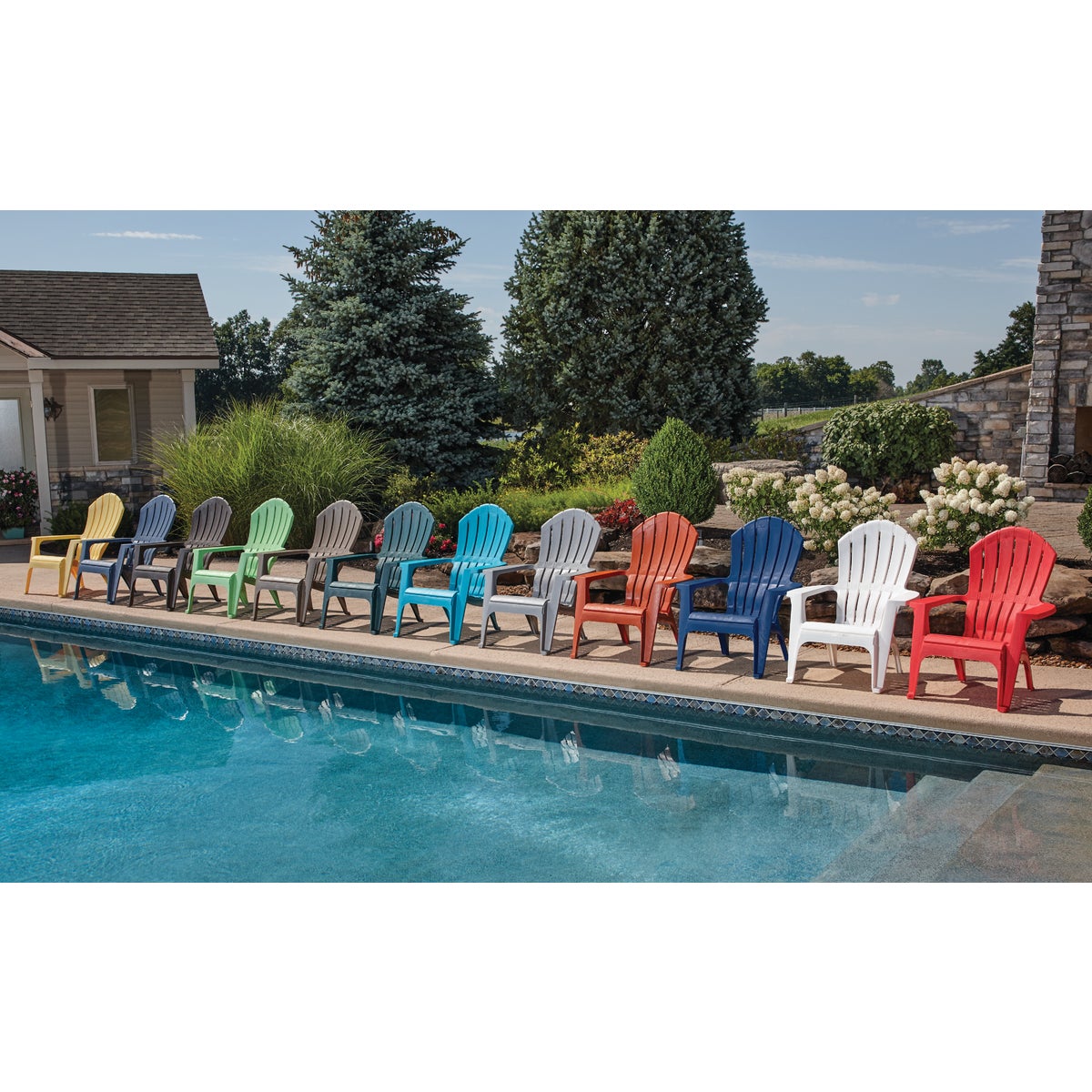 Adams RealComfort Monaco Blue Resin Adirondack Chair Image 2