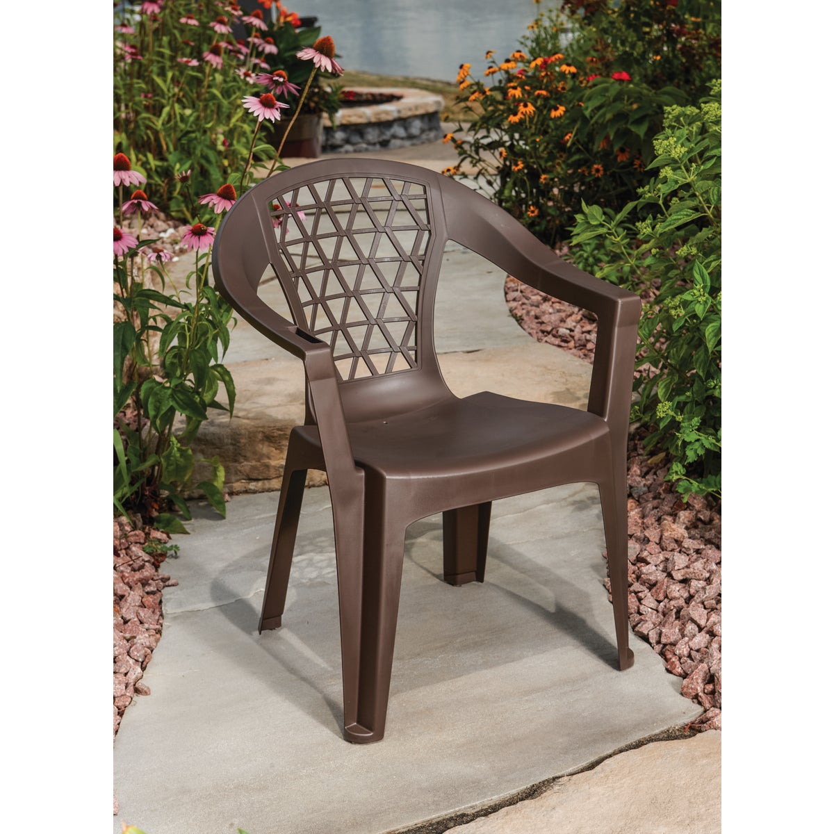 Adams Penza Earth Brown Resin Stackable Chair Image 2