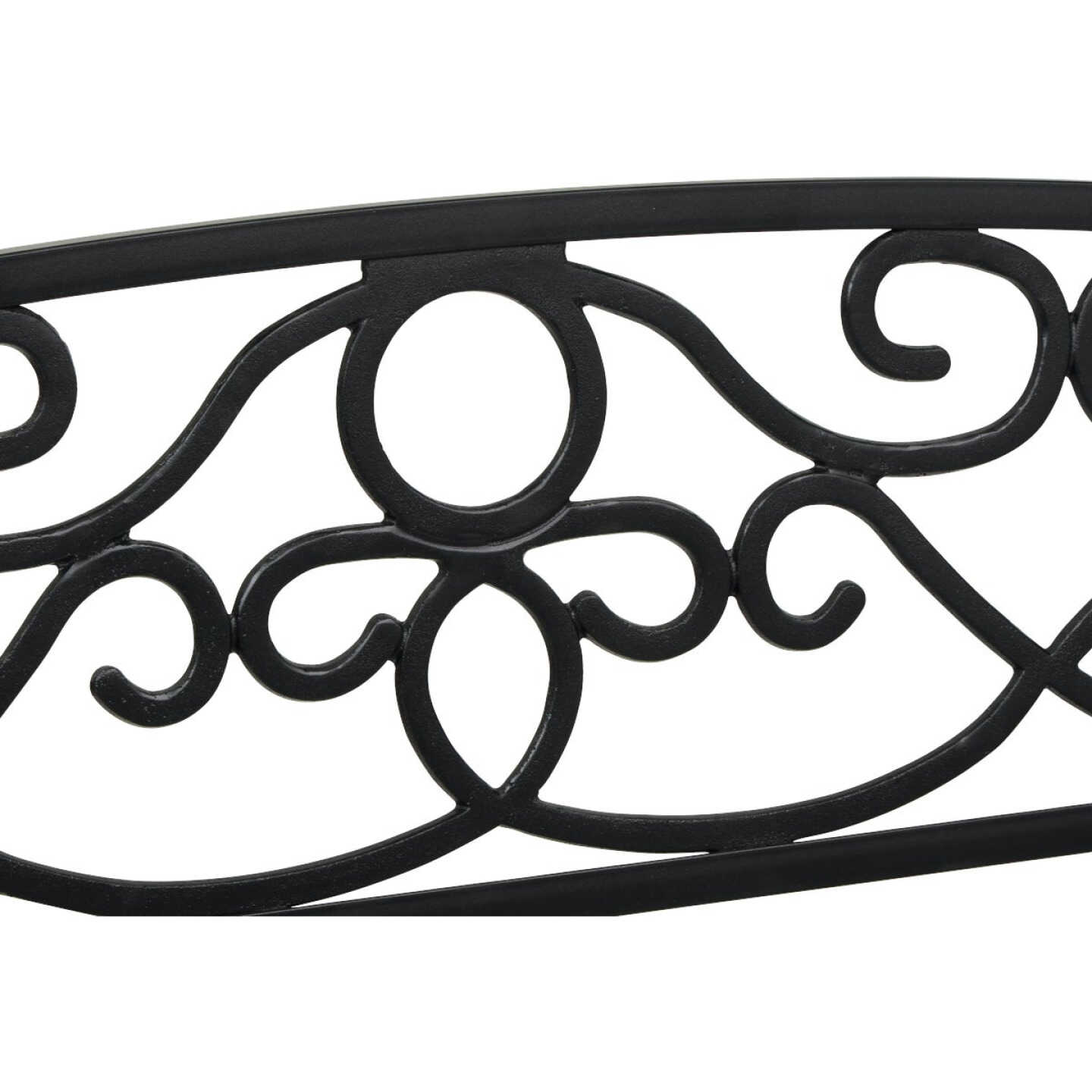 Outdoor Expressions 50 In. Black Steel Bench with Scroll Design Image 3