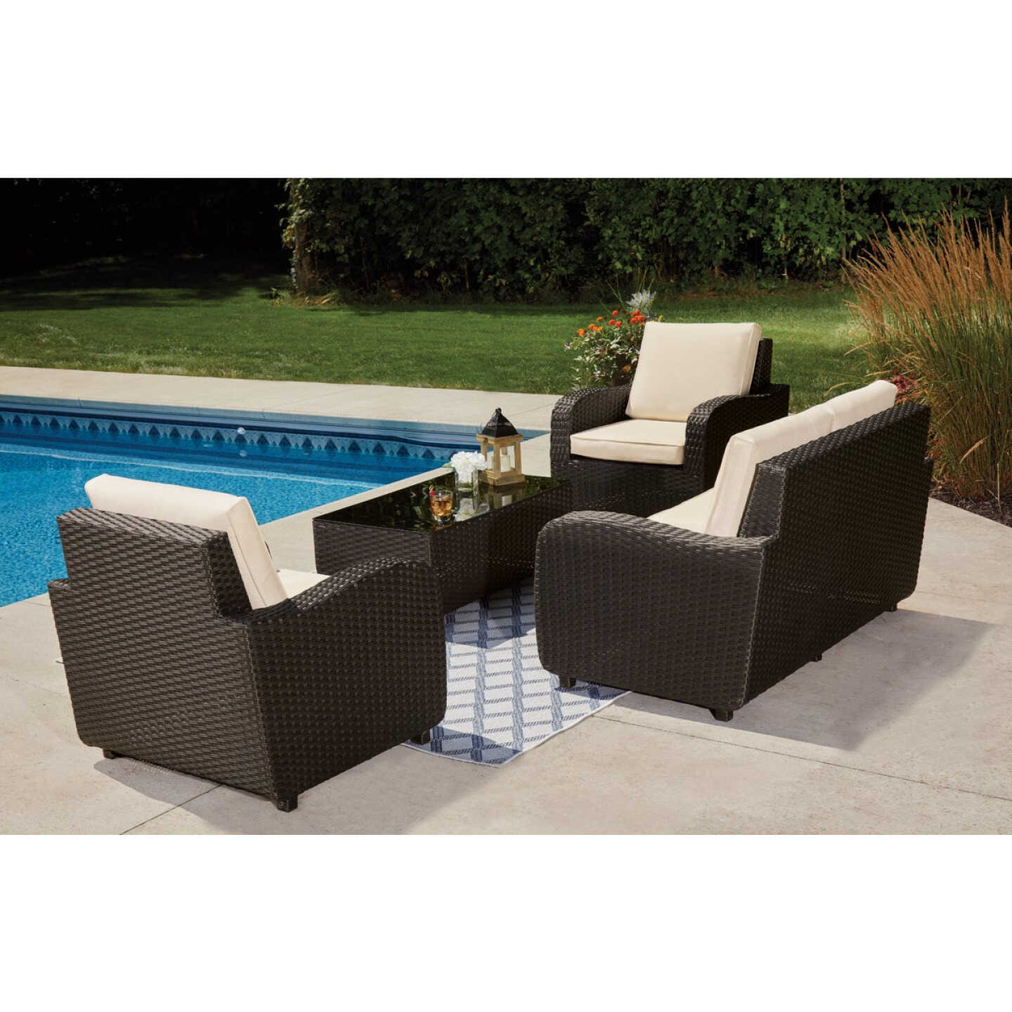 Outdoor Expressions 4-Piece Rattan Chat Set Image 8