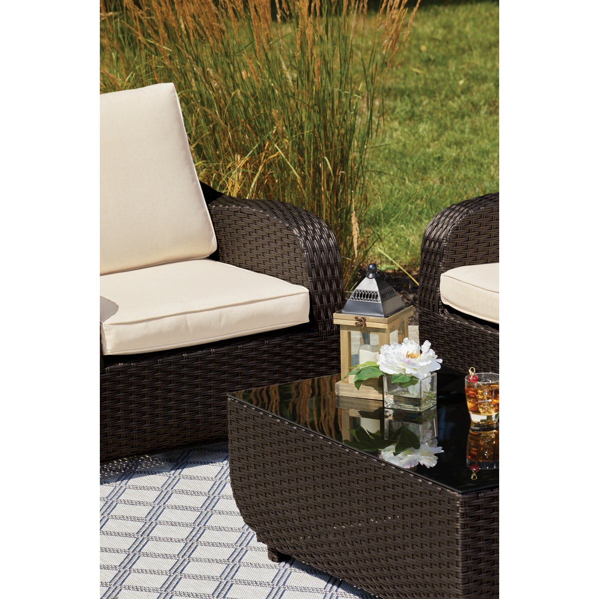 Outdoor Expressions 4-Piece Rattan Chat Set Image 6