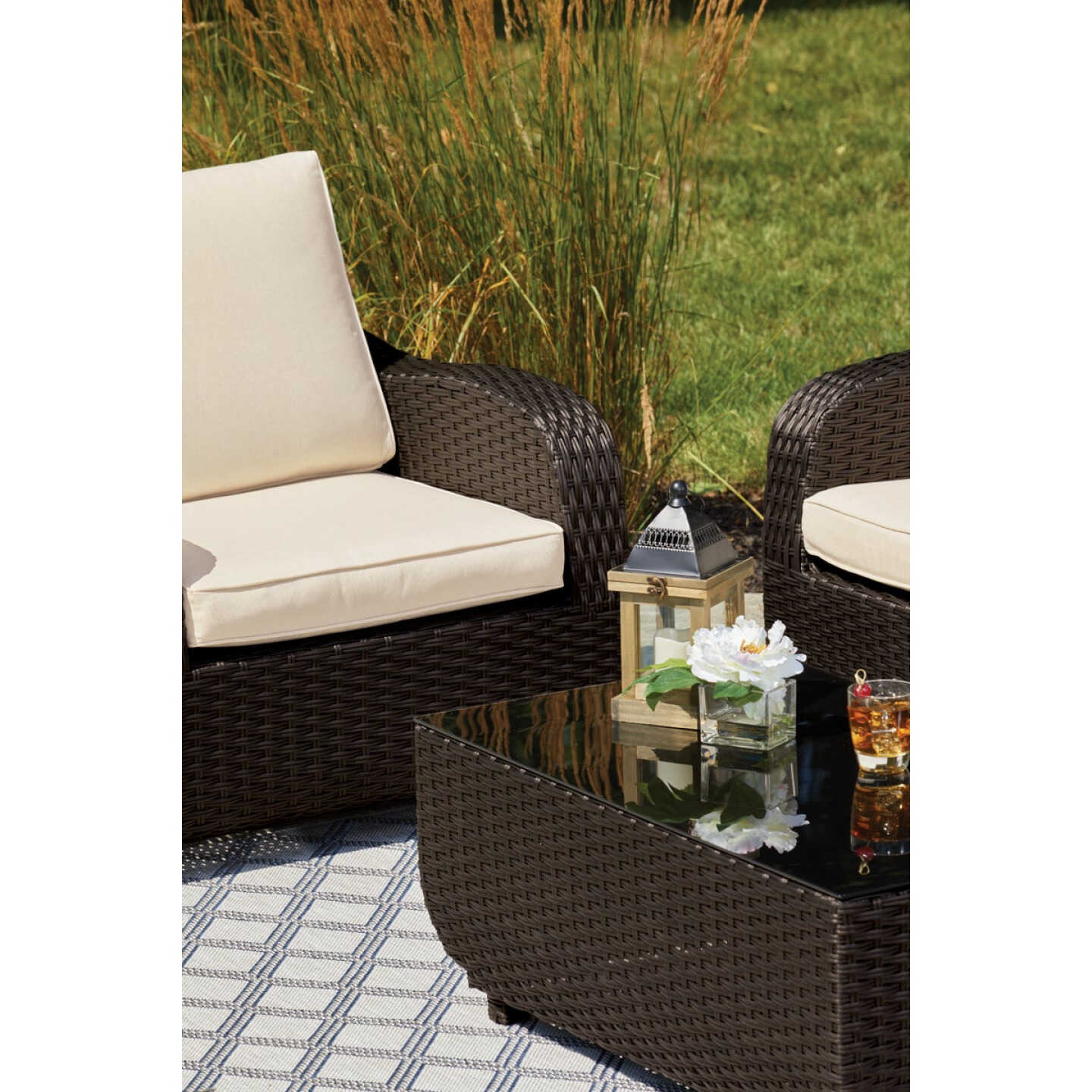 Outdoor Expressions 4-Piece Rattan Chat Set Image 6