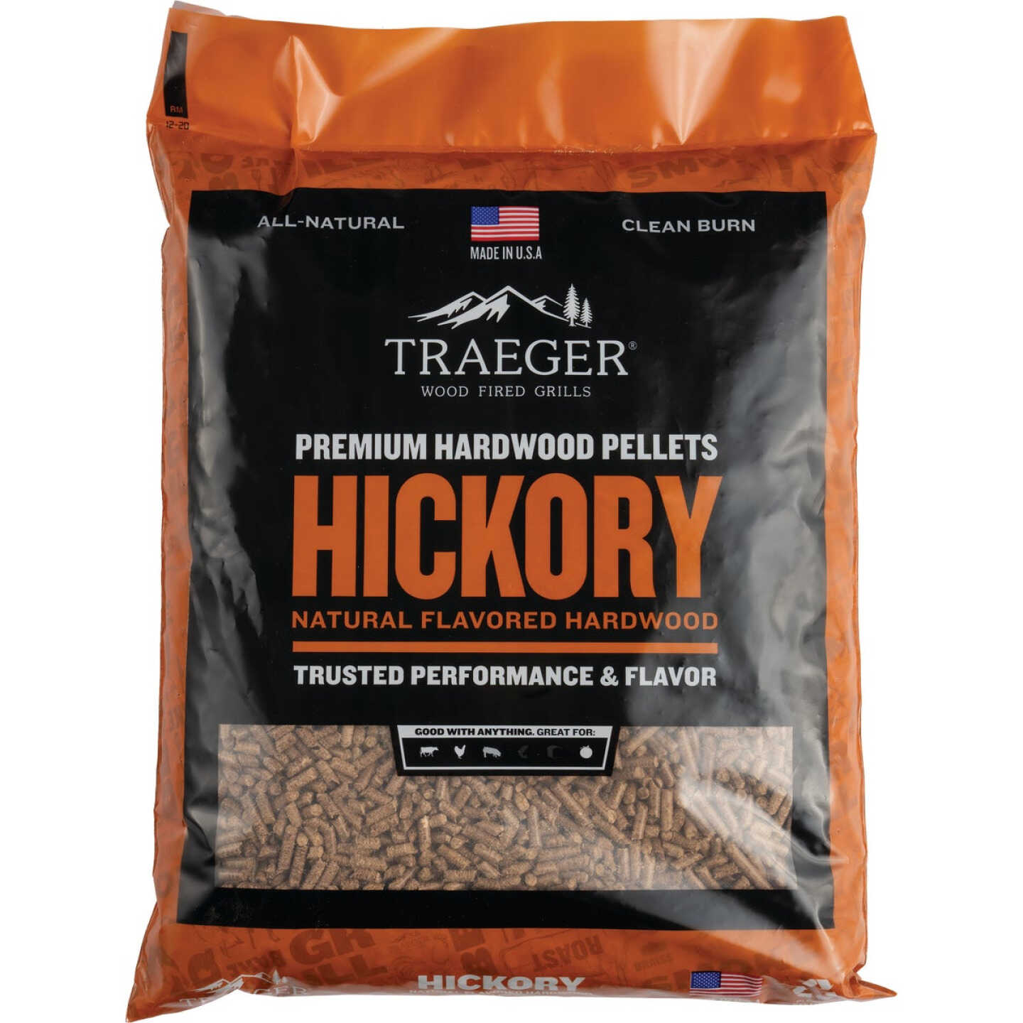 Traeger 20 Lb. Hickory All-Natural Wood Grilling Pellets Image 1