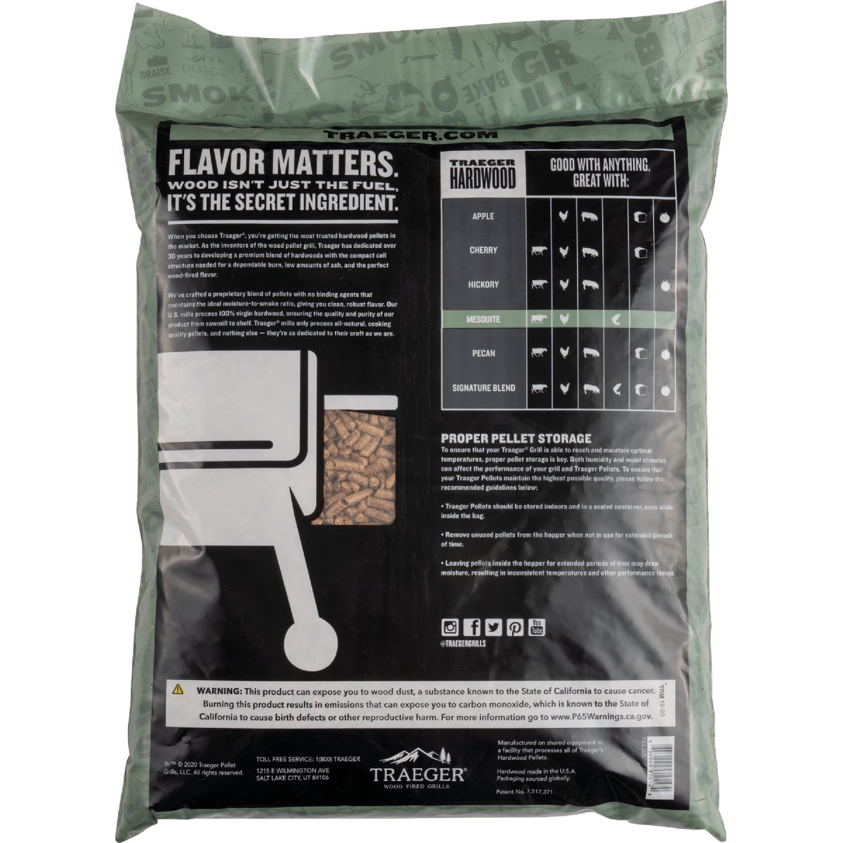 Traeger 20 Lb. Mesquite All-Natural Wood Grilling Pellets Image 4