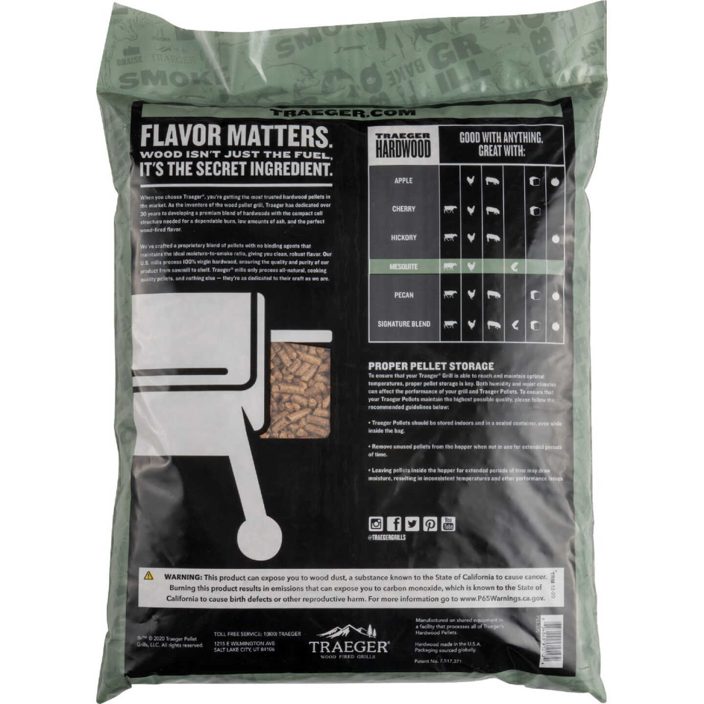 Traeger 20 Lb. Mesquite All-Natural Wood Grilling Pellets Image 4