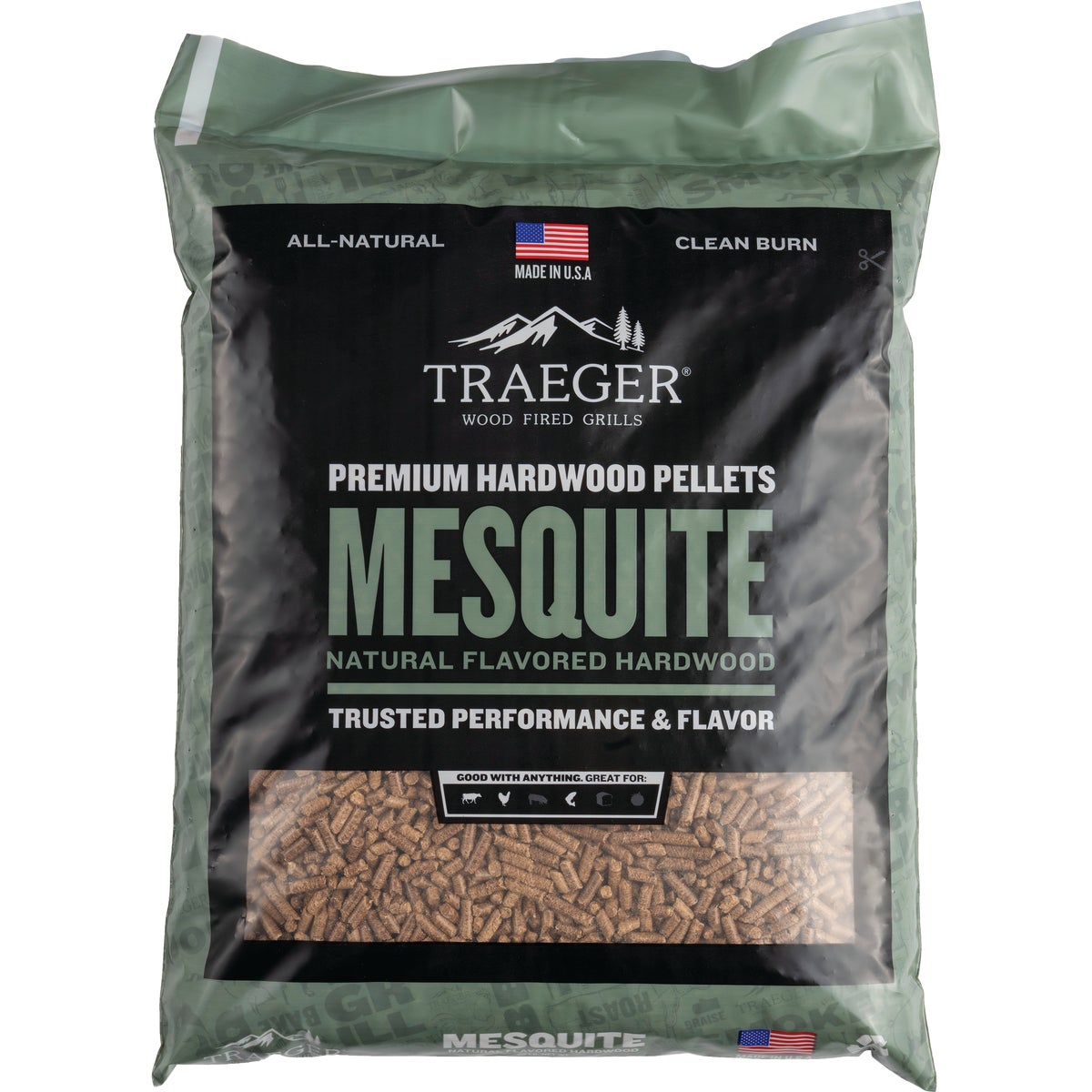 Traeger 20 Lb. Mesquite All-Natural Wood Grilling Pellets Image 1