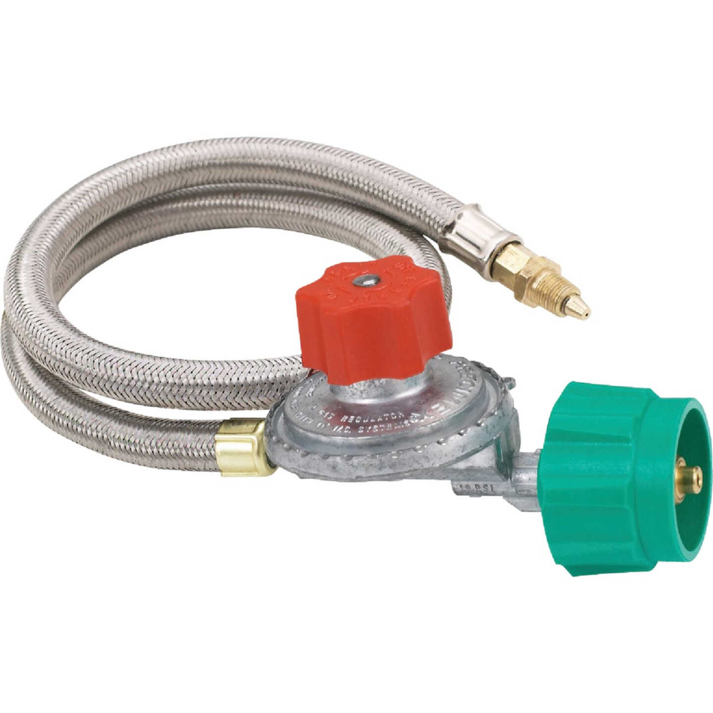 Bayou Classic 36 In. Stainless Steel Low Pressure LP Hose & Adjustable Regulator Image 1