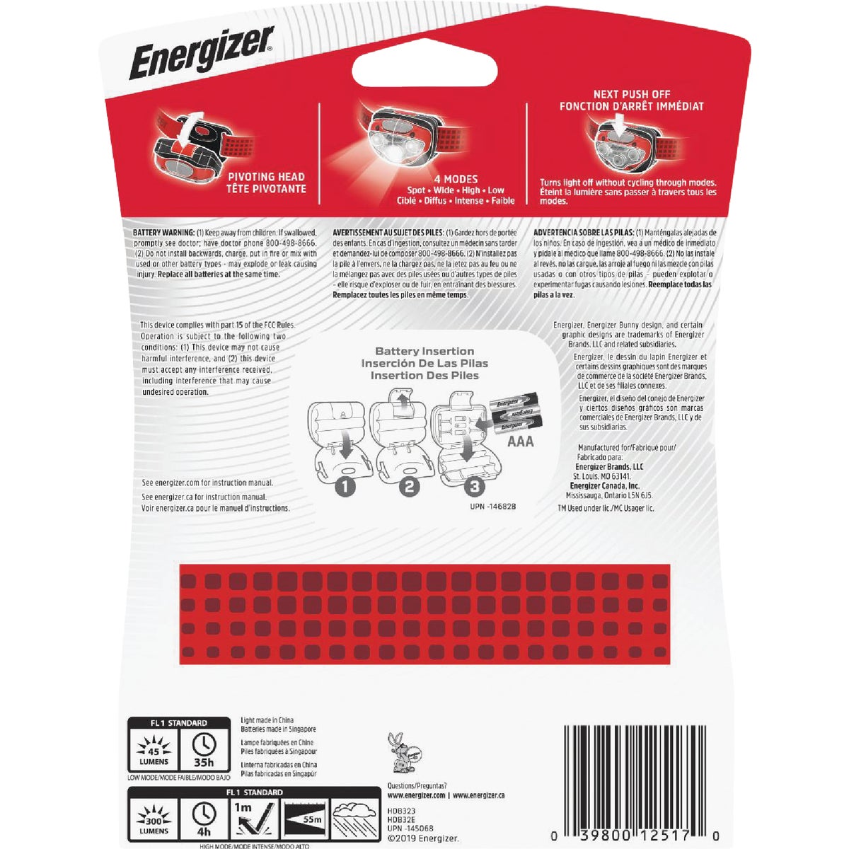 Energizer Vision HD 300 Lm. LED 3AAA Headlamp Image 2
